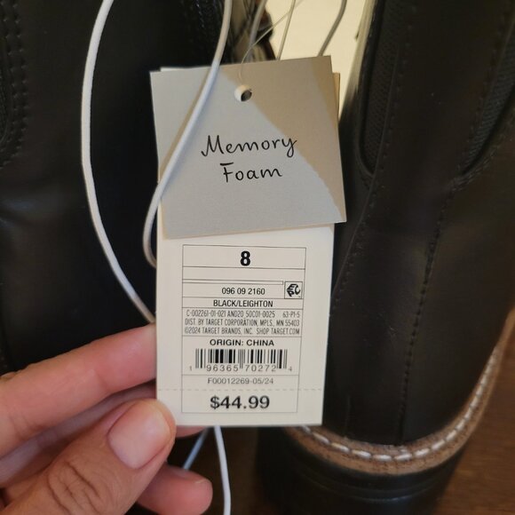 NWT a new day Black Lace-Up Boots with Brown Details Size 8 - Picture 9 of 9